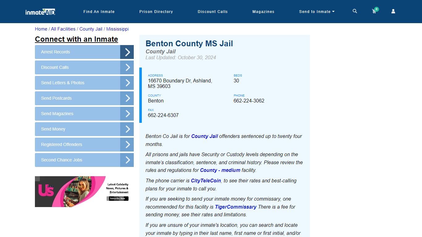 Benton County MS Jail - Inmate Locator