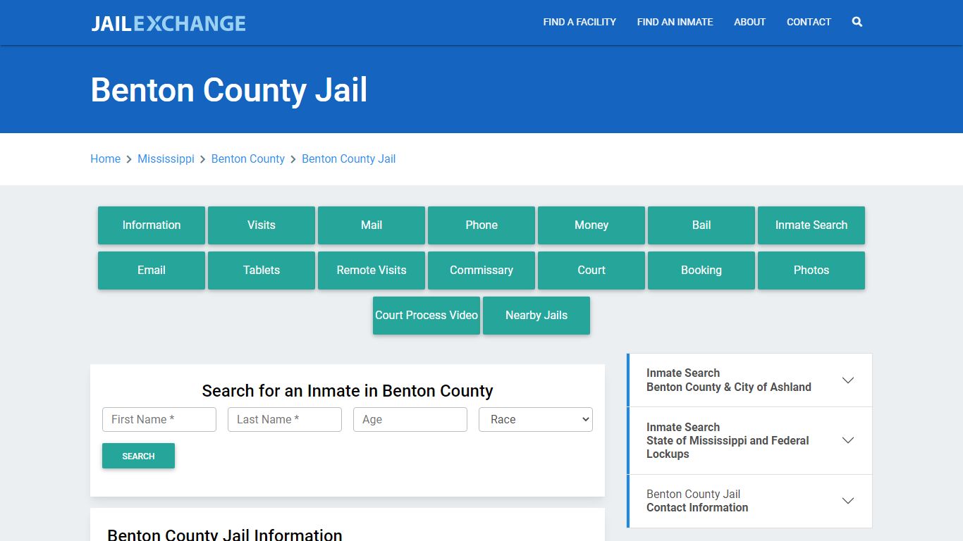 Benton County Jail Roster Lookup, MS, Inmate Search